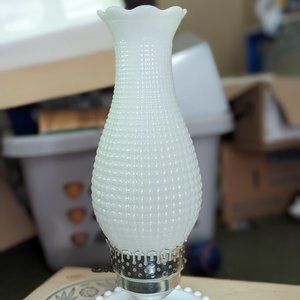 Vintage Milk Glass Hurricane Lamp